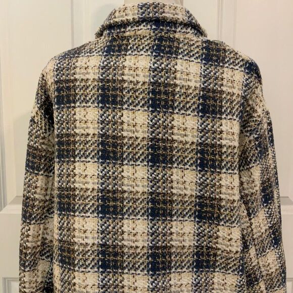 Blank NYC Once in a Lifetime Tweed Cropped Shaket Jacket Medium - Picture 7 of 13